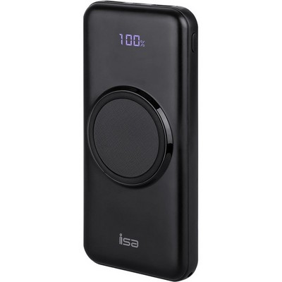 Внешний аккумулятор ISA PB-12 с функцией беспроводной зарядки 10000mAh, черный - фото 15842