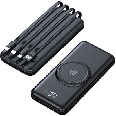 Внешний аккумулятор ISA PB-12 с функцией беспроводной зарядки 10000mAh, черный - фото 15844