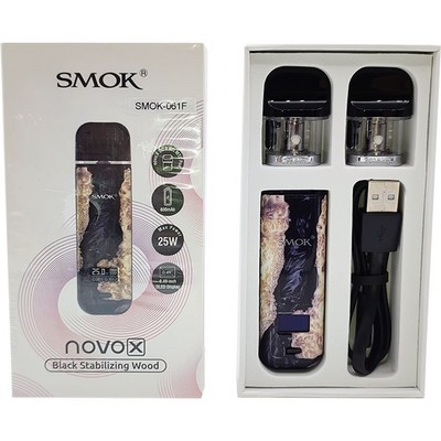 Электронный персональный испаритель SMOK NOVO X Kit Black Stabilizing Wood (SMOK-061F) - фото 16212