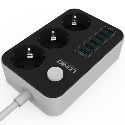 Сетевой фильтр LDNIO SE3631 6USB, Black - фото 17213