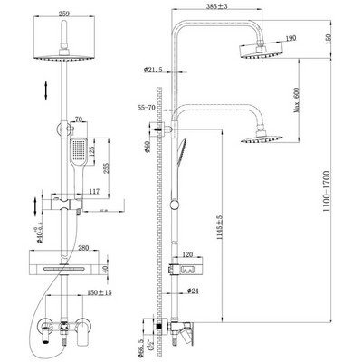 Душевая стойка Lemark Tropic LM7002C, хром - фото 17313