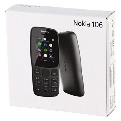 Мобильный телефон NOKIA 106 Dual SIM TA-1114, black - фото 17482