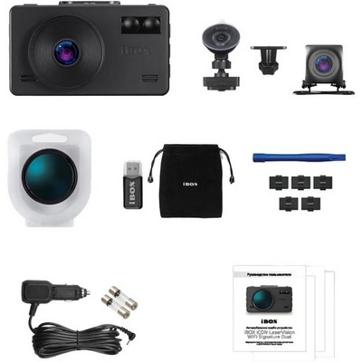 Видеорегистратор iBOX iCON LaserVision 2CH WIFI - фото 17972