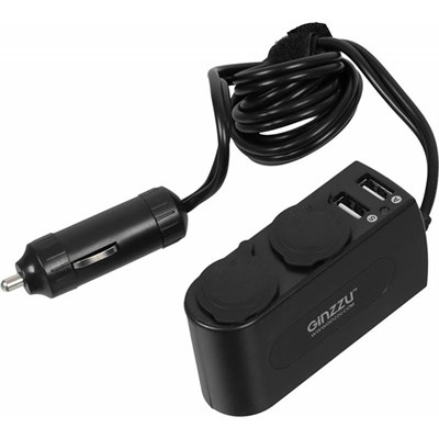 Разветвитель Ginzzu GA-4615UB, АЗУ 5В/3.0A, 2xUSB, 2 розетки + удлинитель - фото 7536