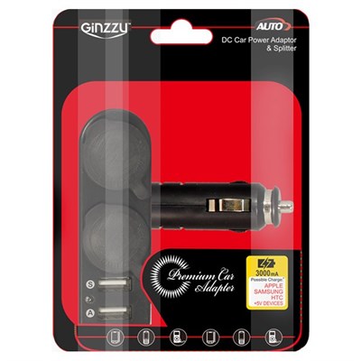 Разветвитель Ginzzu GA-4515UB АЗУ 5В/3.0A, 2xUSB, 2 розетки - фото 7540