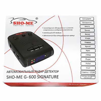 Радар-детектор SHO-ME G-600 STR Signature - фото 11721