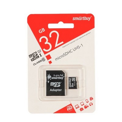 MicroSDHC 32GB SmartBuy, Class10 - фото 13038