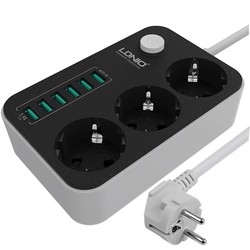 Сетевой фильтр LDNIO SE3631 6USB, Black