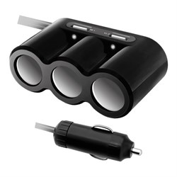 Разветвитель Ginzzu GA-4620UB, 2xUSB, 3 розетки + удлинитель