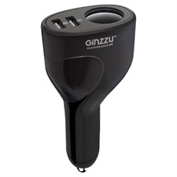 Разветвитель Ginzzu GA-4715UB, АЗУ 5В/3.0А, 2xUSB + розетка